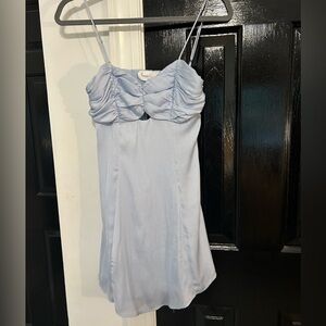 Light Blue Satin Mini Dress